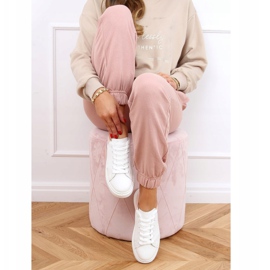 Kvinnors vita och rosa sneakers A88-63 Rosa 1