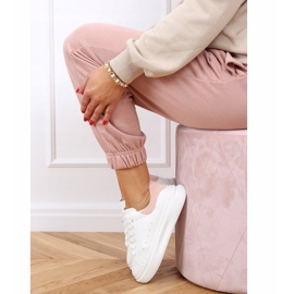 Kvinnors vita och rosa sneakers A88-63 Rosa 2