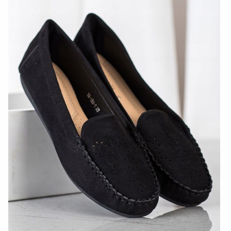 Best Shoes Loafers med öppet mönster svart 1