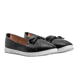 Svarta loafers med Madalyne -öppning 1