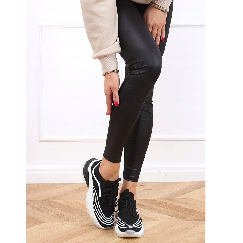 Svarta BX1820-SP SVART / VITA strumpor sportskor 2