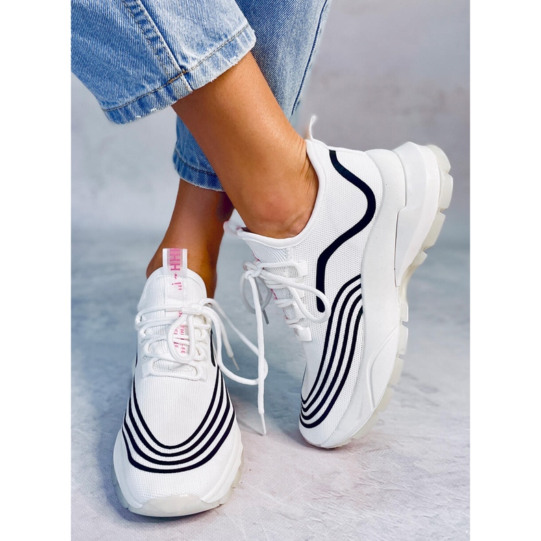 Vita sportstrumpor BX1820-SP VIT / SVART 1