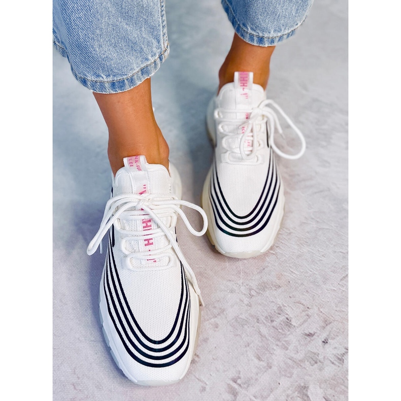 Vita sportstrumpor BX1820-SP VIT / SVART 2