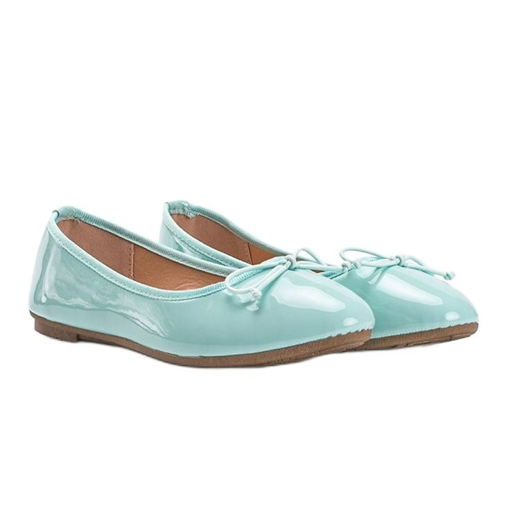 Grönlackerade ballerinor med Lesley rosett 1