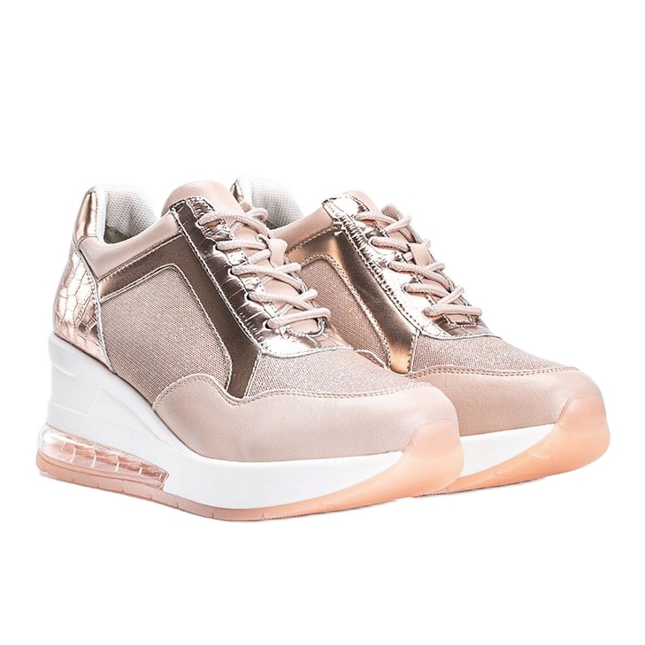 Rosa guld sneakers på Jimena kilen 1