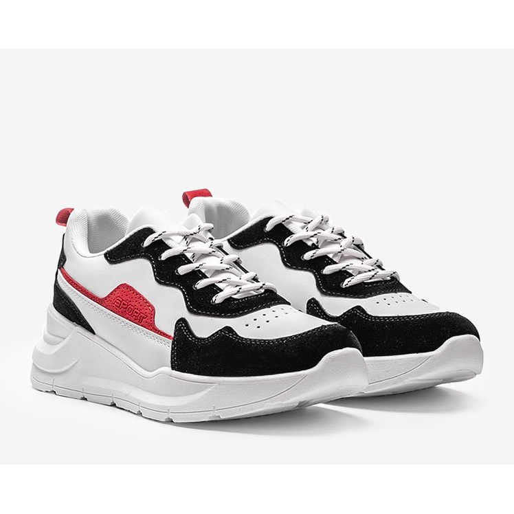 Vita sneakers med svarta Alexia -tillbehör 1