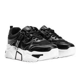 Svarta sneakers med en tjock Cristina -sula 1