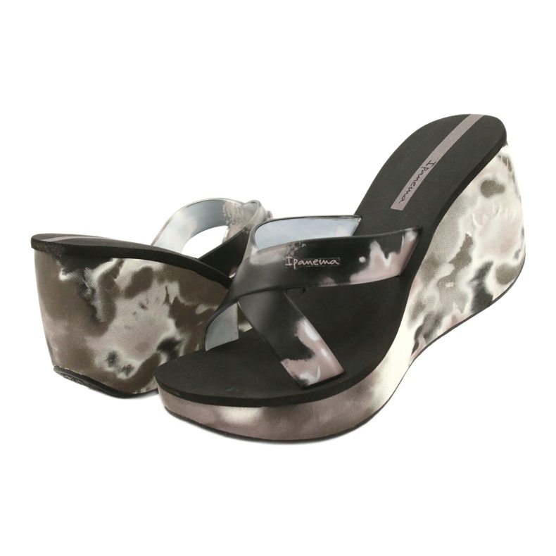 Kvinnor Ipanema 83071 Lipsick Straps VII wedge tofflor svart grå 2