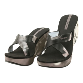 Kvinnor Ipanema 83071 Lipsick Straps VII wedge tofflor svart grå 1