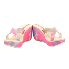 Kvinnor Ipanema 83071 Lipsick Straps VII wedge tofflor beige blå rosa 5