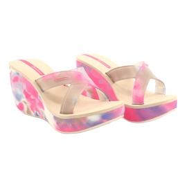 Kvinnor Ipanema 83071 Lipsick Straps VII wedge tofflor beige blå rosa 4