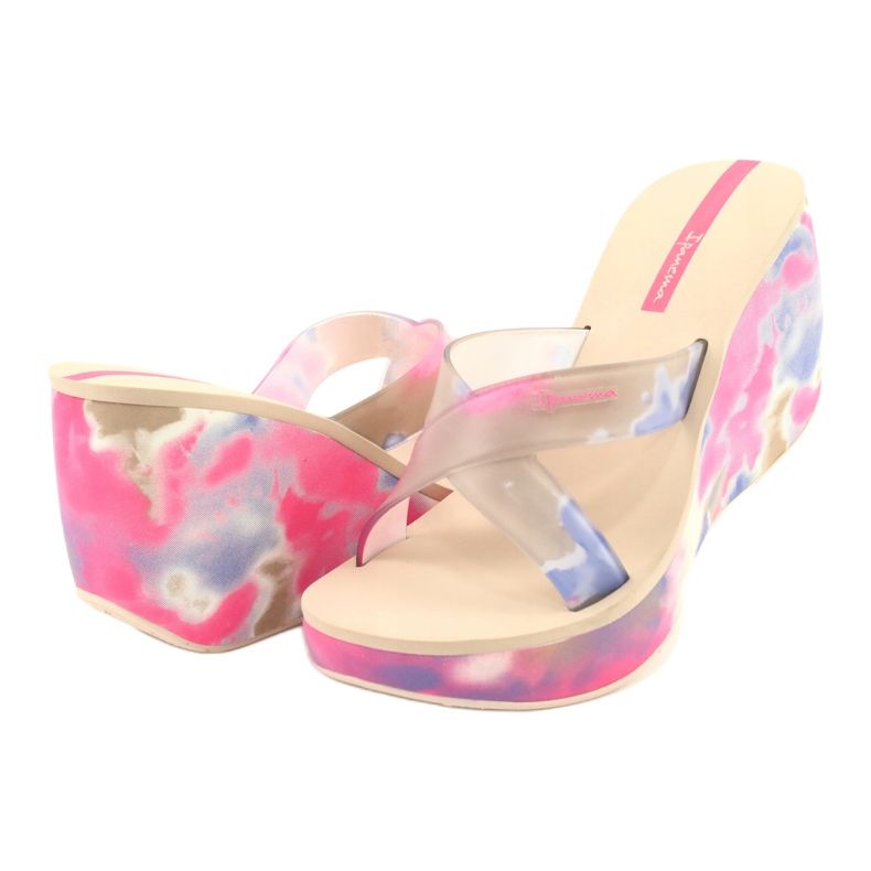 Kvinnor Ipanema 83071 Lipsick Straps VII wedge tofflor beige blå rosa 3
