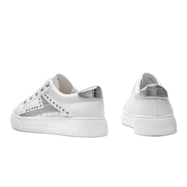 Vita sneakers med silver Gloria -tillbehör 2