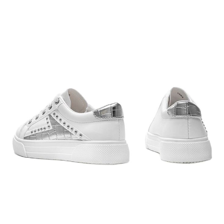 Vita sneakers med silver Gloria -tillbehör 2