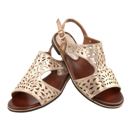 M.Daszyński Openwork guldsandaler MR1583-34 gyllene 3