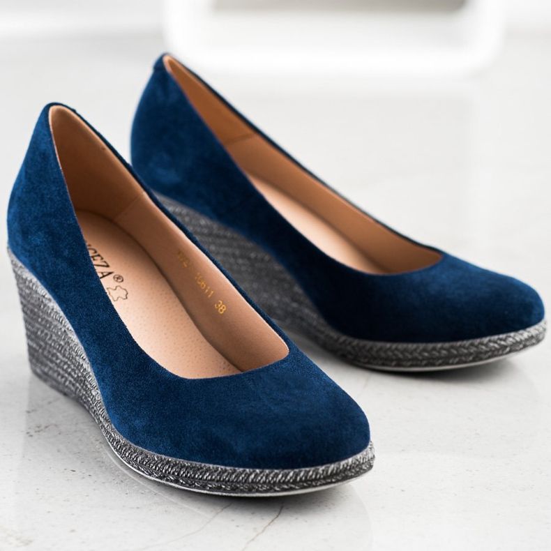 VINCEZA mocka pumpar blå 1