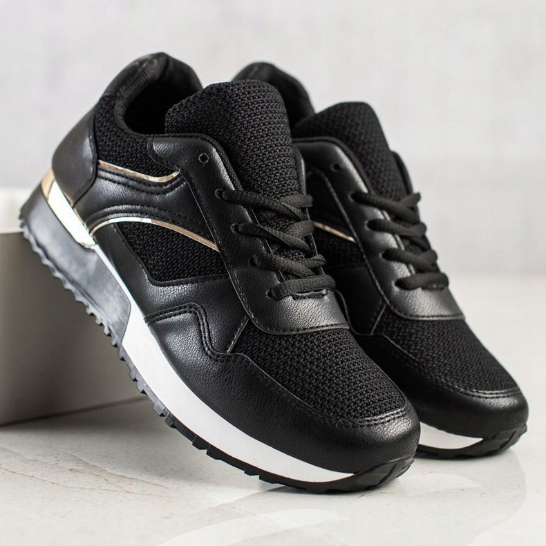 SHELOVET Snygga sneakers för våren svart 1