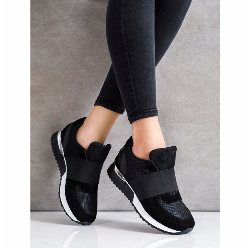 SHELOVET Snygga slip-on sneakers svart 1