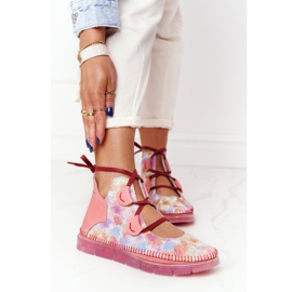 Läderstövlar för kvinnor Maciejka Pink 04457-15 rosa mångfärgad 1