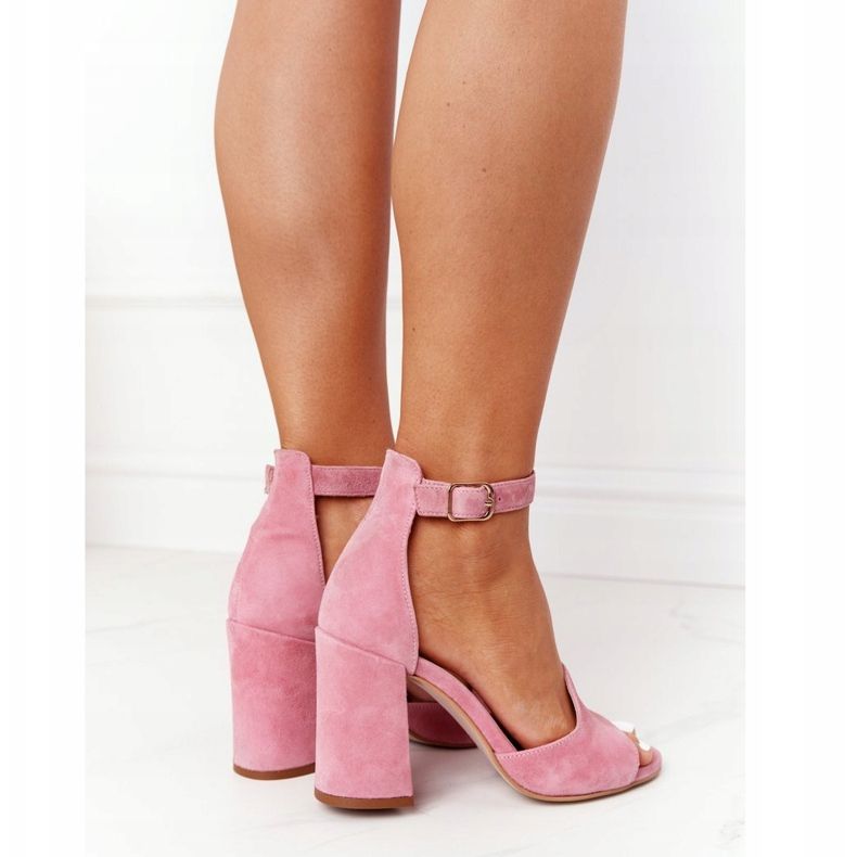 PV3 Veloursandaler på en häl Rosa Visconi 4361537 2