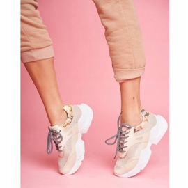 PS1 Kvinnors sportskor Snakeskin Beige Giselle brun gyllene 1