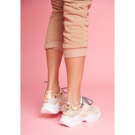 PS1 Kvinnors sportskor Snakeskin Beige Giselle brun gyllene 2