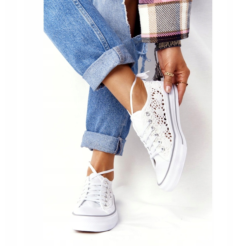 FB2 Candice sneakers för kvinnor med vit spets 2