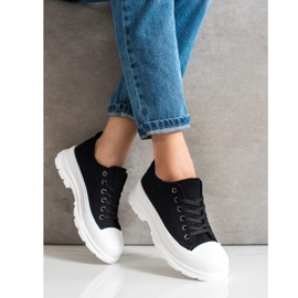 SHELOVET Svarta sneakers på plattformen 1