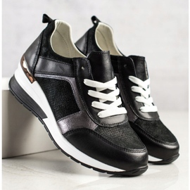 VINCEZA Glitter Sneakers svart 1