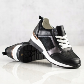 VINCEZA Glitter Sneakers svart 2