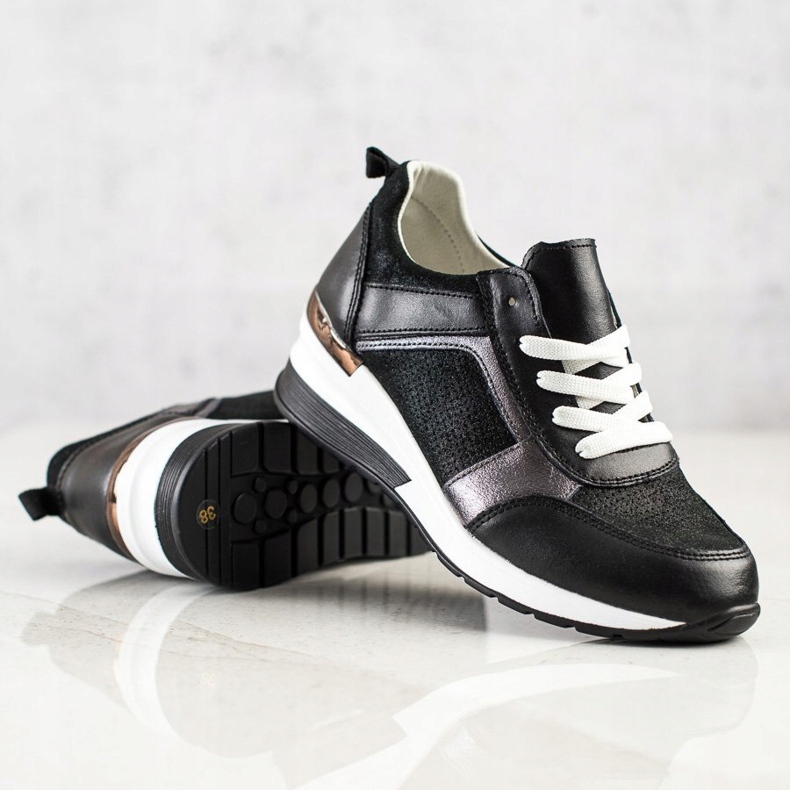 VINCEZA Glitter Sneakers svart 2