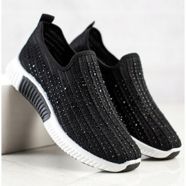 SHELOVET Slipons Med Kristaller svart 1