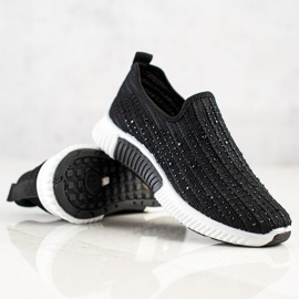 SHELOVET Slipons Med Kristaller svart 2