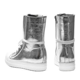 Fatima silver höga sneakers silver- 1