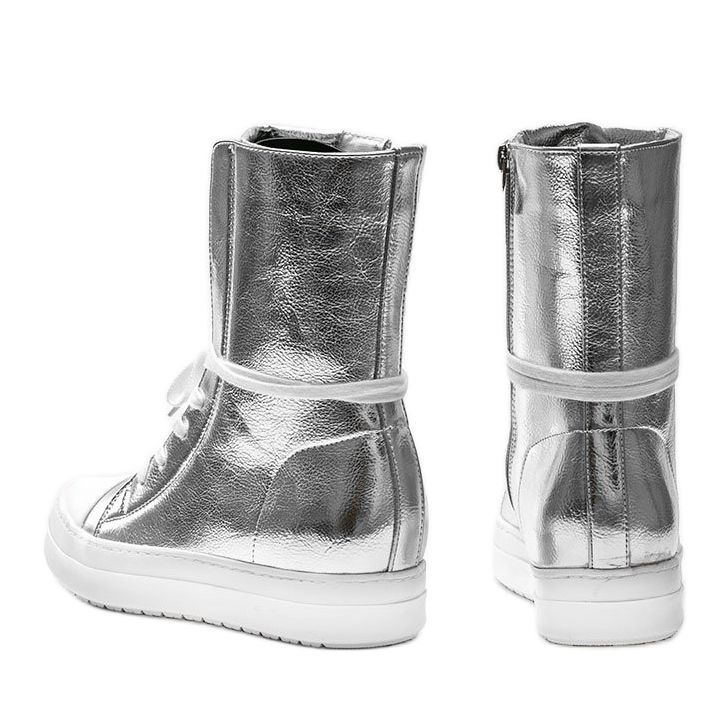 Fatima silver höga sneakers silver- 1