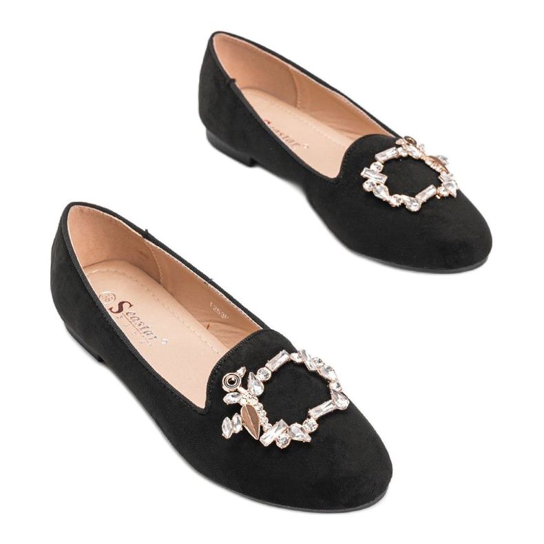 Svarta Brille -loafers för kvinnor 1