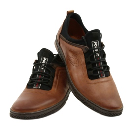 Polbut Casual läderskor för män K24 1337 brun 4