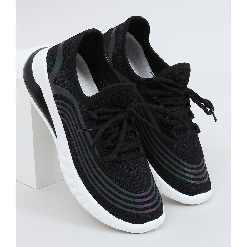 Svart 3436 Svarta strumpor sportskor 1