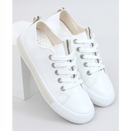 Kvinnors vita och beige sneakers A88-87 Beige 1