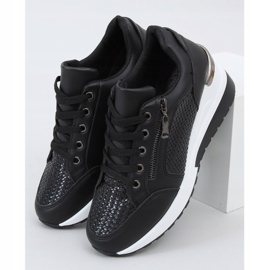 Svart MY-2716 Svarta sportskor på en dold kilklack 1