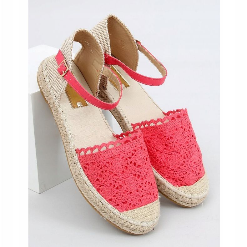Hallon spets espadriller LX201 Röd rosa 1