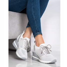 VINCEZA openwork sneakers grå 1