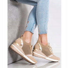 VINCEZA openwork sneakers beige 2