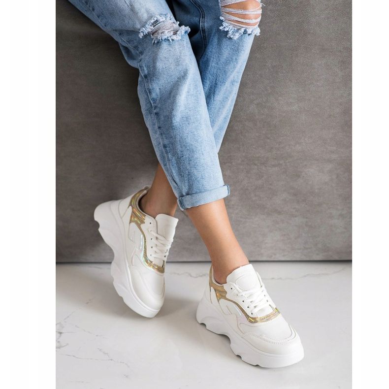 SHELOVET Trendiga sneakers vit 2
