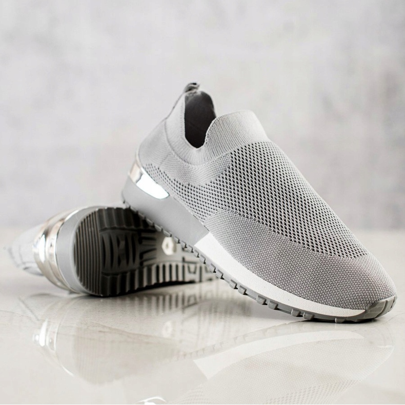 SHELOVET Textil Openwork sneakers grå 1
