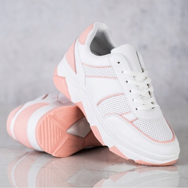 SHELOVET Casual sportskor vit rosa 1