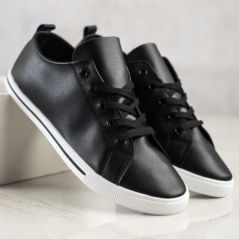 SHELOVET Bekväma låga sneakers svart 1