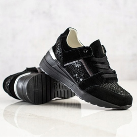 Evento Snake Print Leather Sneakers svart 1