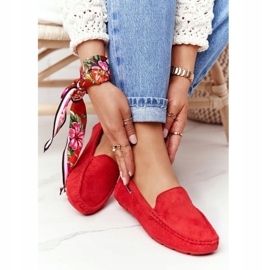 PH1 Röda loafers i mocka från San Marino för kvinnor 1