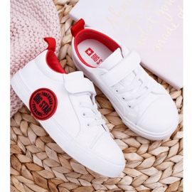 Barns sneakers Barn Big Star With Velcro White FF374088 vit röd 2